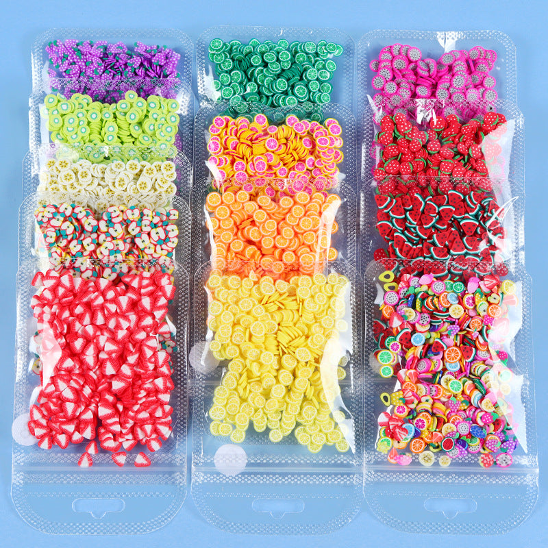 Wholesale Watermelon Strawberry Lemon Soft Ceramic Slices Plastic Nail Decoration